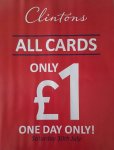Clintons One Day Sale on All Cards - Saturday 30th July 2016