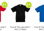 Kids, men's and ladies Fruit of The Loom T-Shirts £1 @ poundshop online (£3 p+p under £30)