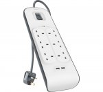 BELKIN BSV604af2M 6-Socket Surge Protector Extension Cable - 2m With 2 USB Ports