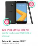 HTC 10 using £100 off code (Free Express Delivery)