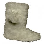 Cherokee Girls' Cream Fur Slipper Boot