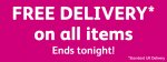 Free standard uk delivery today (29/7) online