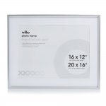 20 x 16" silver picture frame with mount