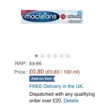 Macleans whitening toothpaste add on item