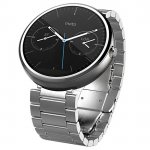 Motorola Moto 360 Metal Smartwatch, Android Wear, Light Chrome Case and Stainless Steel Band