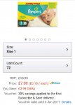 Pampers Premium Protection Nappies Size 1 (other sizes available)