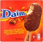 Daim Caramel Ice Creams with Milk Chocolate Coating & Daim Pieces (3 x 110ml)