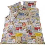 Travel Memento Multicoloured Bedding Set - Double