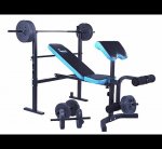 Men's Health Folding Workout Bench with 35kg Weights