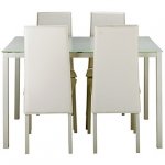 Hygena Lido Glass Dining Table & 4 White Chairs C&C + More Dining Sets from &pound;66.94 Del