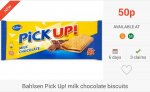 FREEBIES: 6 X Bahlsen Pick Up! Milk Chocolate Biscuits (5) via Checkoutsmart & Clicksnap Apps