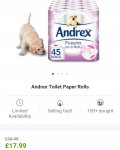 Andrex Puppies On The Roll 45 Rolls £9.95 delivered with code (1st comment) @ Groupon