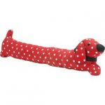 Dachshund Dog Shaped Draught Excluder in Red C&C