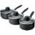HOME Non-Stick Aluminium 3 Piece Pan Set black