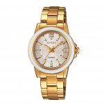 Casio Sheen Ladies' Ceramic Gold-Plated Bracelet Watch