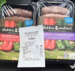 Debbie and Andrew Sausages, Free plus profit! after coupon and cashback. £1.50