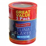 Oceans Best Tuna Flakes in Brine (3 x 165g)