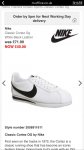 Nike Cortez men's trainers nylon £26.25 white leather £30 also 4 or 5 ladies versions at office shoe shop C&C + quidco