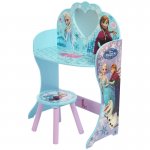 Wooden Disney Frozen Mirror Dresser and Stool Vanity Set