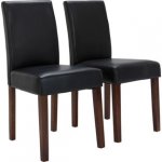Aston Pair of Black Walnut Leather Effect Dining Chairs