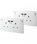 Masterplug GV White USB Socket Twin Pack. 558/6220
