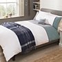 George Home Blue Seer Sucker Stripe 100% COTTON! Double Duvet Set