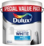 Dulux Vinyl Matt or Silk Brilliant white 6L