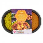 Larger than the average ready meal the Tesco Chicken Tikka Masala, Rice And Bombay Potato 500G