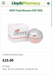 Ladies DKNY Fresh Blossom EDP 30ml 14.99 Online C&C