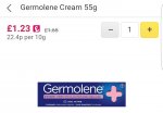 Germolene Cream 55g £1.23 @ Ocado