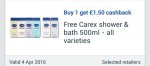 FREEBIE: Carex Shower & Bath Wash (500ml) via Clicksnap App