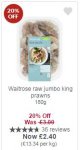 Waitrose raw jumbo king prawns 180g with MyPicks