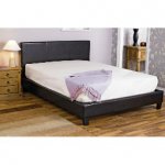 BLACK - FAUX LEATHER BED FRAME KING
