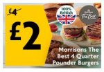 Four Beef Quarter Pounder Burgers - MORRISONS The Best - FIVE Varieties - (National Burger Day is on Thurs 25th August)
