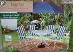 Cheap 4 chair garden patio set with parasol