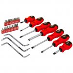 B&m - Rolson Screwdriver & Bit Set 30pc