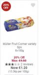 Müller Fruit Corner variety 6pk 6x150g with MyPicks