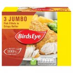Birds Eye 3 Jumbo Battered Fish Fillets 600G