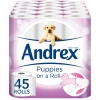 Andrex Puppies on a Roll Toilet Tissue - 45 Rolls (5 x Pack of 9 Rolls) lightning deal
