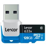 Lexar Professional microSDXC 633x 128GB UHS-I Flash Memory Card with USB 3.0 Adapter