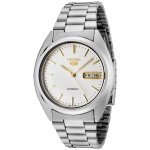 Seiko 5 Gent's Automatic, White Face-Grey Steel Bracelet