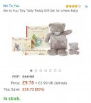 Tiny Tatty Teddy gift set for new baby &pound;9.78 (plus &pound;2.99 p+p) from &pound;48.50! Dispatched and sold by PDH_ONLINE