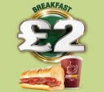 Subway £2.00 Breakfast Deal - Coffee & Sub for £2