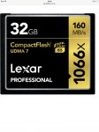 Lexar Professional 1066x Speed 160MB/s CompactFlash Memory Card - 32 GB