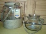 7.5L Extra Large Glass Candle Holder with Rope