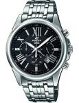 Edifice Men's Quartz Watch with Black Dial Analogue Display and Silver Stainless Steel Bracelet EFR-548D-1AVUER