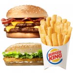 Regular Fries 50p, King Fusion 2 for 99p, Breakfast Sandwich + Coffee £1.99, Chicken Royal + Fries £1.99, Double Bacon Cheeseburger + Fries £1.99. WITH BURGER KING APP (Android/iPhone). 