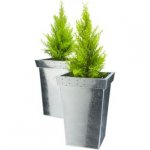 Zinc Patterned Square Planter- pack of 2