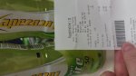Lucozade lemon & lime 500mI says woo on shelf