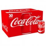 Coca Cola, Diet Coke or Coca Cola Zero (Pack of 30 x 330ml)